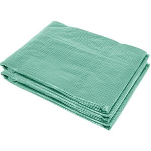 Outsunny 9.8' x 6.6' x 6.6' Plastic Greenhouse Cover Replacement, Heavy Duty Waterproof Tarp for Hoop House, Sheeting with 6 Windows, Door & Reinforcement Grid, Green