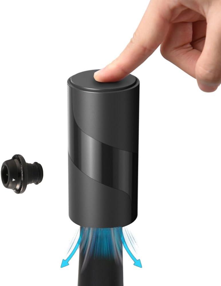 Electric Wine Saver Pump with Vacuum Wine Stopper Reusable Wine Bottle Stopper Preserver Keeps Fresher for Longer (Set-00)