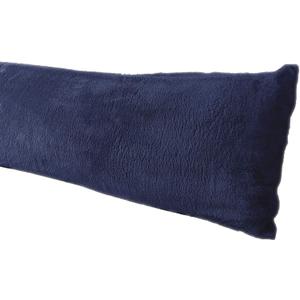 Extra Soft Body Pillow Cover, Sherpa/Microplush Material, 20x54 Inches, Zipper Closure (Navy)