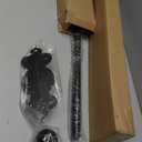 Swing Arm Curtain Rod, Black, 47'' Long, 1.1'' Diameter Pole, Rotate about 180 degrees, Detachable Ball Finial, 1 Piece