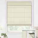 LazBlinds No Drill Roman Shades for Windows, Cordless Light Filtering Window Shades with UV Protection, Polyester Fabric for Bedroom & Living Room, 34" W x 64" H, Cream