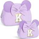 Initial Travel Makeup Bags for Girls | Personalized Initial Makeup Bag | Purple Cosmetic Bags Travel Bag | 8 9 10 11 12 13 14 15 16 Years Old Girl Gift Teen Girl Kids Gifts Trendy Stuff K