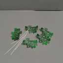 Cyodoos 5Pc Happy St. Patrick's Day Cake Topper Shamrock Cake Pick for St.Patricks Baby Shower Party Supplies Birthday Decorations - Green Color
