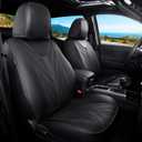 FREESOO for Tacoma 2005-2015 Seat Covers Full Set - Custom Fit for Toyota Tacoma Double Crew Cab, SR, SR5, TRD Sport, TRD Off-Road, Pickup Truck Seat Covers with Faux Leather(Black)