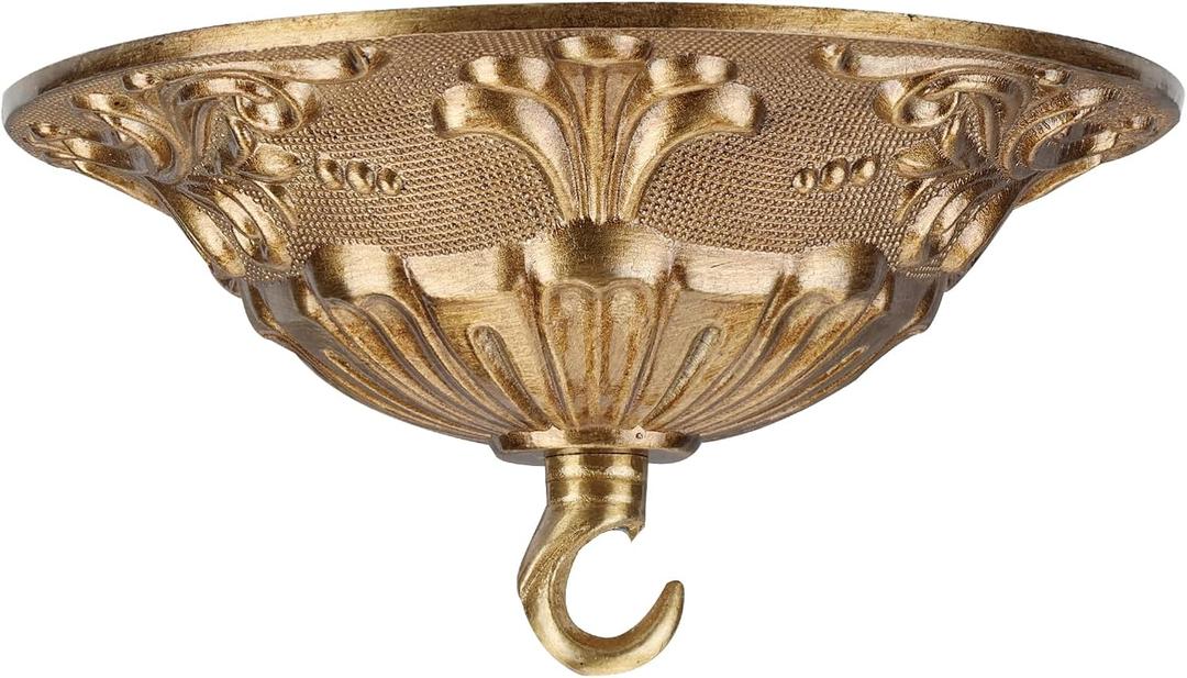 6.5 Inches Vintage Brass Chandelier Canopy, Decorative Ceiling Mounting Plate Kit for Pendant Lights
