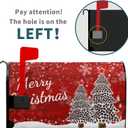 Merry Christmas Tree Winter Snowflake Pine Mailbox Covers Magnetic Standard Size 25.5" X 21",White Snow Red Mailbox Wraps Post Letter Box Cover for Holiday Garden Yard Decor