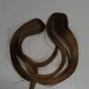 REECHO Clip in Hair Volumizer, 2PCS 12 inch Short Thick Clip in Hairpieces Adding Extra Volume Hair Extensions for Women - Chocolate Brown with Highlights