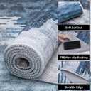 Ciicool Modern Abstract Deep Blue Gray Rug for Living Room, 9'x12' Machine Washable Area Rug Non-Slip Rug, Low-Pile Contemporary Indoor Dining Floor Carpet for Bedroom Office Under Table Home Decor