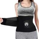 Moolida Waist Trainer Belt for Women or Men Waist Trimmer Workout Fitness Back Support Belts (X-Large, Black)