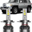 Fits for Toyota FJ Cruiser 2007-2014 Hi/Lo Dual Beam Lights, 2pcs Super Bright 6000K White Hi/Lo Dual Beam Lights Blubs Package
