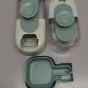 Lemtrflo Hanging Automatic Food and Water Dispenser, Gravity Rabbit Feeder Set, Cage Cat and Bunny Food Bowl (Cage Grid Spacing Over 1.2'') (Green)