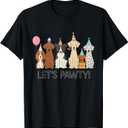 Lets Pawty Cute Dogs Party Celebration T-Shirt, Kids 6