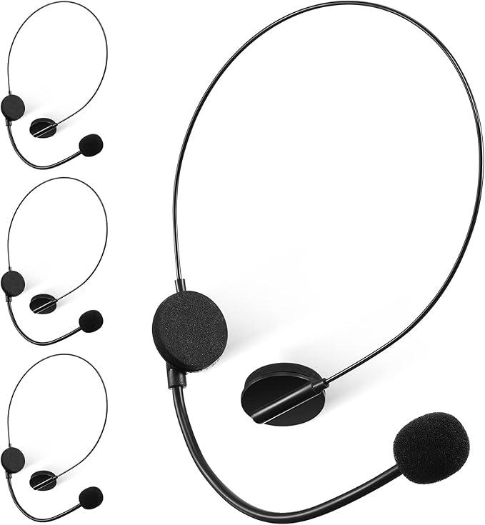 7pcs Microphone Streaming Mic Fake Prop Headphones and Mic Mic Headset Gaming Headphones Poly Headset Headsets Microphones Singing Microphone Headset Black Plastic