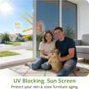 LUTE One Way Window Privacy Film, Window Tint for Home, Sun Blocking UV Heat Blocker, See Out Not in Reflective Mirror Film, Removable Static Cling Glass Door Cover, Black Silver, 23.6" x 78.7"