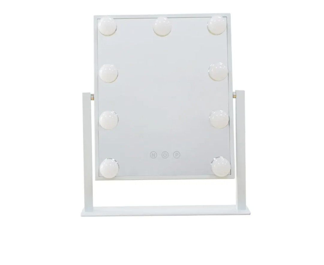 1pc Led Lighted Makeup Mirror Large Single Side Vanity Mirror Portable Home Led Dressing Table