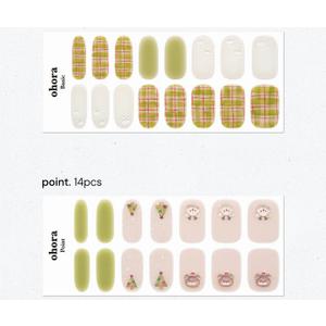 Ohora Semi Cured Gel Nail Strips (N Addict) - Works with Any Lamps, Salon-Quality, Long Lasting, Easy to Apply & Remove - Includes 2 Prep Pads, Nail File & Wooden Stick