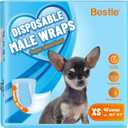 Male Dog Wrap, Disposable Dog Diapers, 40 Count, XS (Waist 10.6-16.6), Wetness Indicator, Ultra Protection, Leak Proof, Super Absorbent, Soft