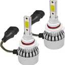 2 PCS 9005/HB3 Car LED Light Replacement, 3800LM 6000K Super Bright Waterproof C6 Fog Lighting Bulb, Plug & Play Led Headlights High and Low Beam Car Accessories (Color)