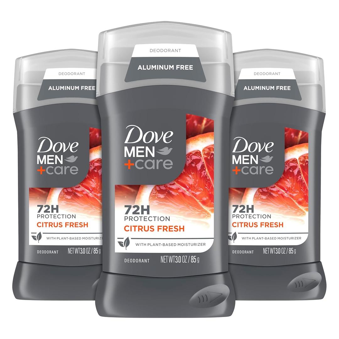 DOVE MEN + CARE Aluminum Free Deodorant for Men 3 Pack Summer Citrus Deodorant for Men 3 oz