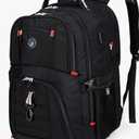 SHRRADOO Extra Large 50L Travel Laptop Backpack with USB Charging Port, College High School Backpack Airline Approved Business Work Bag Fits 17 Inch