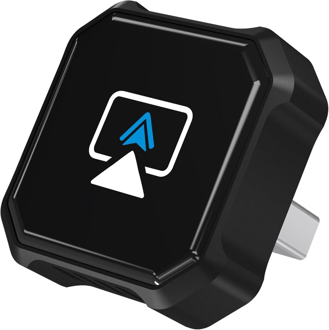 4 in 1 Wireless CarPlay Adapter - 2026 Upgraded Screen Mirroring Adapter for Apple CarPlay & Android Auto & AirPlay & MirrorLink, Screen Mirror Dongle for Car, Plug & Play, Come with Type-C Extension