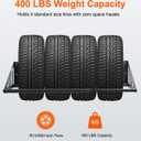 JY PERFORMANCE Adjustable Wall Mounted Tire Rack, Heavy Duty Steel Tire Storage Rack for Garage, Fits 31"-56" Wide, Powder Coated, 400 lbs Weight Capacity, Black