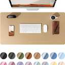 YSAGi Leather Desk Protector, Office Mat, Large Mouse Pad, Non-Slip PU Leather Blotter, Laptop Desk, Waterproof Writing Pad for Office and Home ( 31.5" x 15.8")