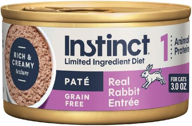 Instinct Limited Ingredient Diet Wet Cat Food, Rabbit, 3 oz (24 Count) (EXP 04/29/29)