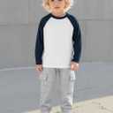 Toddler Boys Long Sleeve T-Shirts Kids Basic Crewneck Cotton Tee Shirts