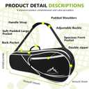 Himal 3 Racquet Tennis Bag With Protective Pad, Tennis Racket Bag for Men Women, Sports Enthusiasts of All Ages