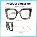 Zeelool Stylish Oversized Square Eyeglasses Frame with Non-prescription Clear Lens for Women Latanya ZJGA499974 (Zjga499974-01 Black-white)