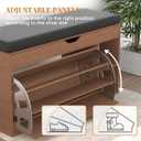 HOMEMORE Shoe Storage Bench Entryway Shoe Bench with Adjustable 3-Tier Flip-Up Shoe Rack Wooden Shoe Cabinet with Seat Cushion for Hallway Living Room, 39.3*21*13.9