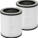 2 Packs P60 True HEPA Replacement Filters Compatible with TPLMB/YARIKI P60 and Vhoiu KJ50 Air Cleaner Purifier, Part # P60-RF, 3-in-1 Filter of Pre-Filter,True HEPA Filter,Activated Carbon Filter