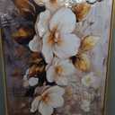 FUHAIHUA Wood Framed Canvas Wall Art For Living Room Wall Decor For Bedroom Office Wall Decoration White Flower Painting Farmhouse Pictures Artwork Room Aesthetic Home Decor 20x40 In (40L" x 20W", White Flower Wood Framed)