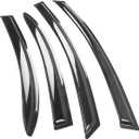 Tape on Window Visor Compatible with 2006-2011 Honda Civic Sedan Only, Slim Style Acrylic Smoke Tinted Sun Rain Wind Guards Shield Vent Wind Deflector by IKON MOTORSPORTS, 2007 2008 2009 2010