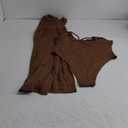 Two Piece Skirt Set Women Sexy Halter Backless Bodysuit and Wrap Tied High Split Summer Maxi Skirt Set (Brown), XL