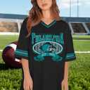 Football Shirts Women Game Day Oversized Shirt Football Team Fan Tee Sports Jersey Gift Tops (M)