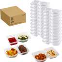 Snack Containers Double Compartment Snack Packs with Lids Grab and Go Snack Prep Box Meal Prep 2 Compartments Condiment Dipping Containers (20 Pcs)