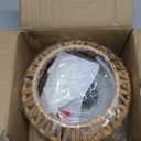 1 Pack Farmhouse Light Fixtures Ceiling Mount,Mini Rattan Boho Semi Flush Mount Ceiling Light,Hand Woven Hallway Light Fixtures for Bedroom Entryway Nursery Study Room