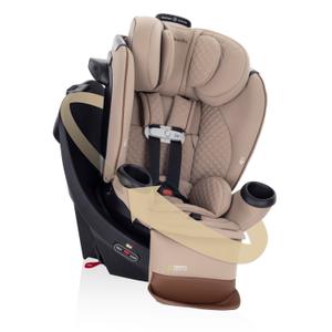Evenflo Revolve360 Extend All-in-One Rotating Car Seat with Green & Gentle Fabric (Travertine) Mfg Date 2025-11-19