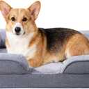 Makigued Orthopedic Dog Bed for Medium Dogs Egg Crate Foam Pet Sofa with Waterproof Liner, Removable Washable Cover, Nonslip Bottom, Cozy Couch for Small Medium Dogs, 28.0X 22.8X 6.7 in, Grey