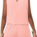 Girls Summer Outfits 2 Piece Sleeveless Crop Tank Top and Short Sets Vacation Beach Peach Pink 7-8 Years