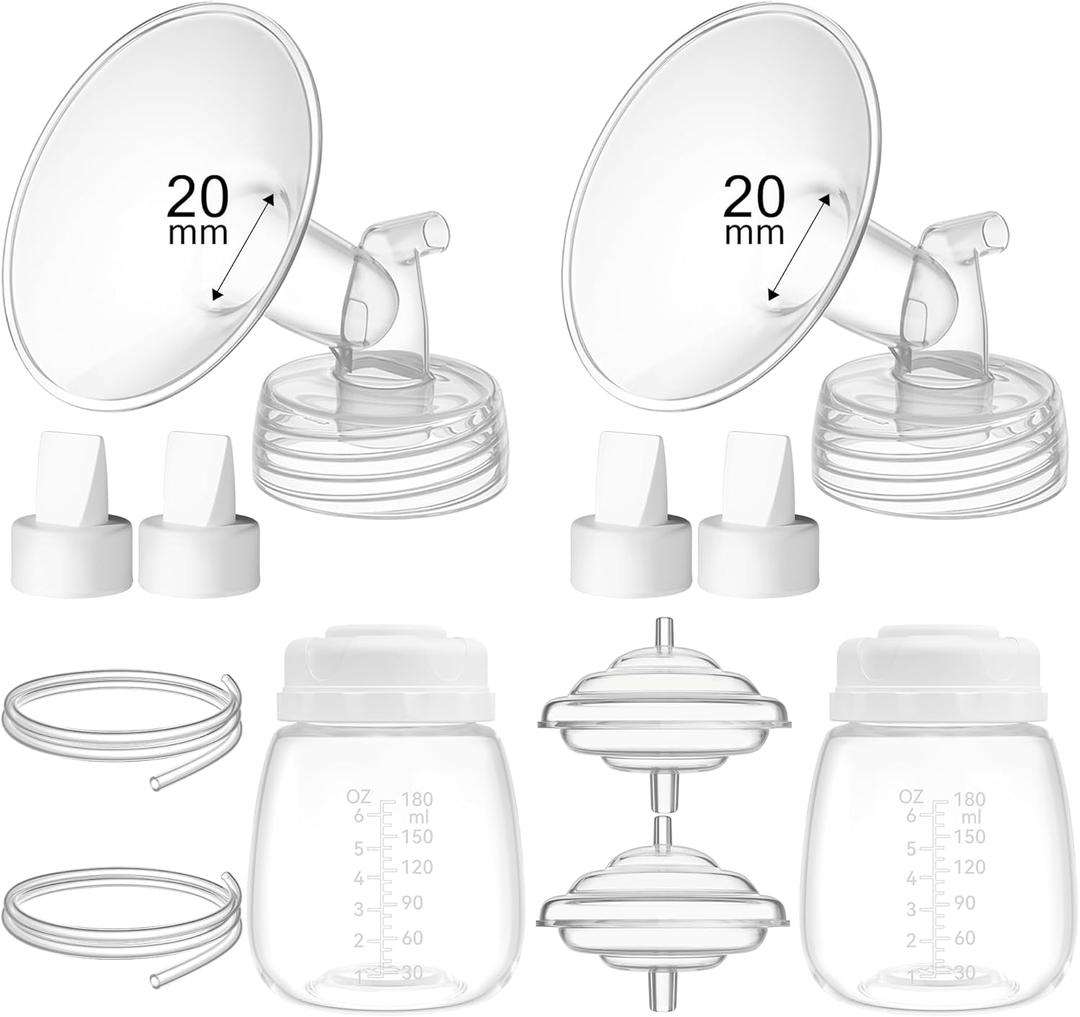 TOVVILD 20mm Replacement Pump Parts for Spectra S1 S2 9 Plus Synergy Gold Includes Flange Duckbill Valve Tubing Backflow Protector Bottle, Compatible with Motif Luna Cimilre Ameda MYA Pump