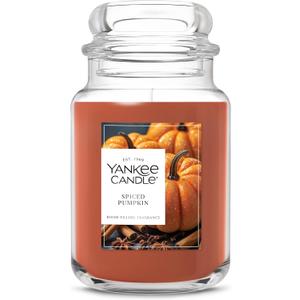 Yankee Candle Spiced Pumpkin, Fall Scented Candle, 22oz Large Jar with up to 150 Hour Burn Time, Giftable