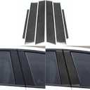 NVCNX Real Premium Carbon Fiber Compatible with Alfa Romeo Giulia 2017-2025 2018 2019 2020 2021 2022 2023 2024 Car Window B C Pillar Post Cover Sticker Decal Exterior Trim Accessories Black