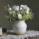 Quoowiit Ceramic Rustic Farmhouse Vase, White Distressed Flower Vase for Home Decor, Boho Decorative Vases for Centerpiece Table Decorations, Vases for Living Room Kitchen Entryway Mantle Shelf Decor