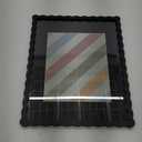 11x14 Picture Frame with Mat for 8x10, Wavy Edge Wooden Real Glass Photo Frame for Wall Hanging, Black, 1 Pack