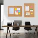 Cork Board Bulletin Board 18" x 24", Wood Framed Corkboards for Wall Decor, Hanging Office Message Board, Large Wall Mounted Notice Pin Board with 15 Push Pins for School, Home & Office, 1 Pack 24" x 18"