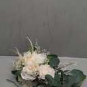 Serwalin 9.8in Wedding Bouquets for Bride, Boho Champagne Roses & Dahlia Flowers for Wedding Decoration
