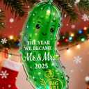 MAMAGIFTREE Christmas Pickle Ornament 2025 Wedding Gifts for Couples Mr and Mrs Gifts Bridal Shower Gift Wedding Ideas for Newly Wed Bride Glass Ornament, Just Married Gift for Newlywed Couple